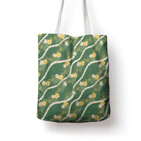 Hawaiian Pikake Maile Lei Tote Bag Tiare Hibiscus Kalo Palapalai Leaf Green LT19 - Polynesian Pride