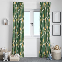 Hawaiian Pikake Maile Lei Window Curtain Tiare Hibiscus Kalo Palapalai Leaf Green