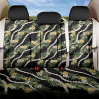Hawaiian Pikake Maile Lei Back Car Seat Cover Tiare Hibiscus Kalo Palapalai Leaf Black LT19 One Size Black - Polynesian Pride
