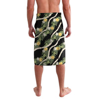 Hawaiian Pikake Maile Lei Lavalava Tiare Hibiscus Kalo Palapalai Leaf Black LT19 - Polynesian Pride