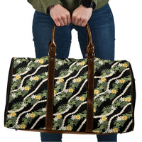 Hawaiian Pikake Maile Lei Travel Bag Tiare Hibiscus Kalo Palapalai Leaf Black LT19 Black - Polynesian Pride
