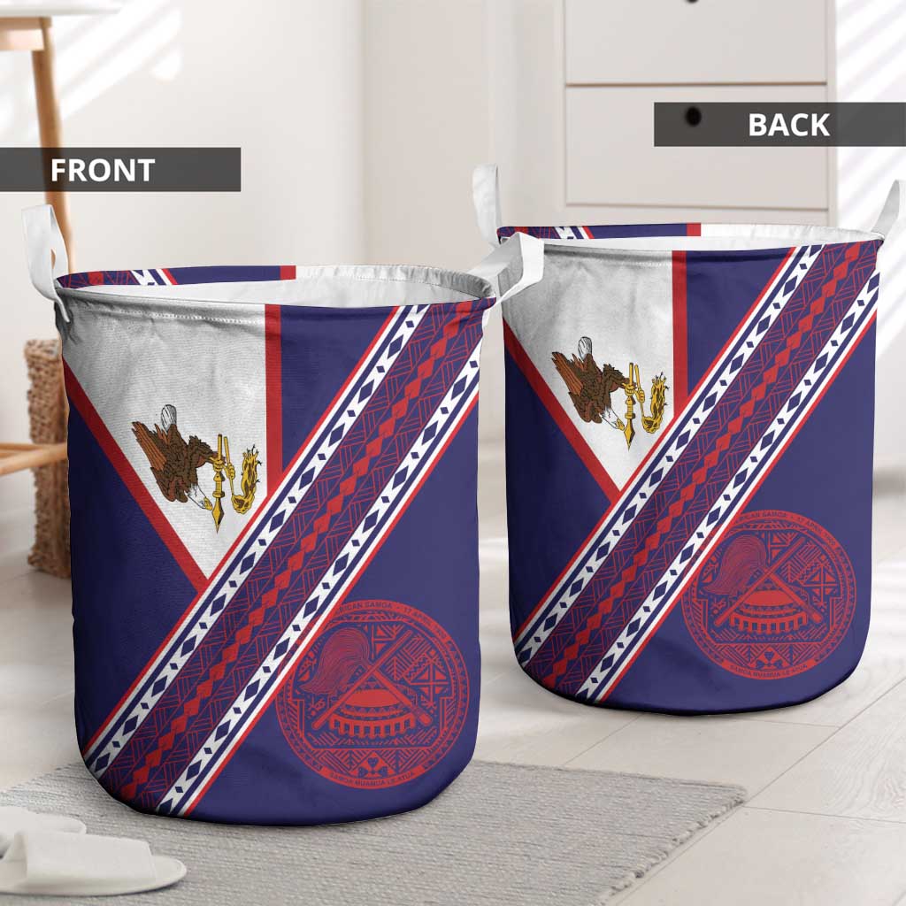 American Samoa Flag Day Laundry Basket Polynesian Tribal Tattoo Eagle Art