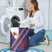 American Samoa Flag Day Laundry Basket Polynesian Tribal Tattoo Eagle Art