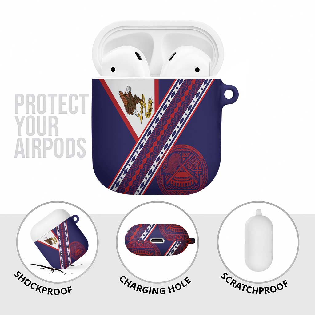 American Samoa Flag Day AirPods Case Polynesian Tribal Tattoo Eagle Art