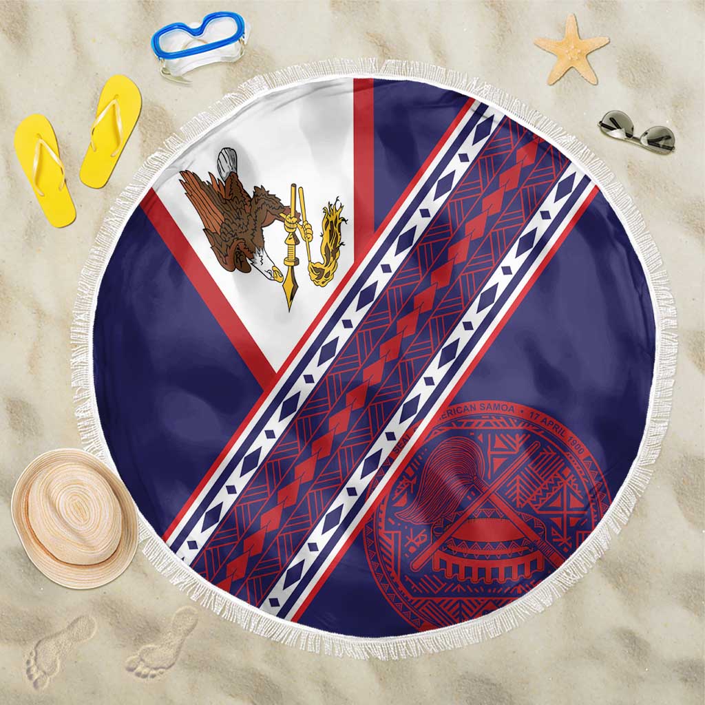 American Samoa Flag Day Beach Blanket Polynesian Tribal Tattoo Eagle Art