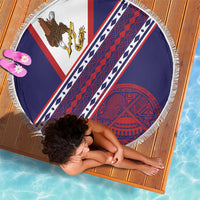 American Samoa Flag Day Beach Blanket Polynesian Tribal Tattoo Eagle Art