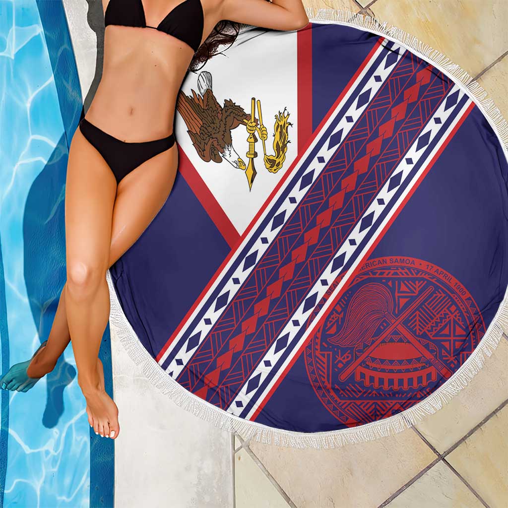 American Samoa Flag Day Beach Blanket Polynesian Tribal Tattoo Eagle Art