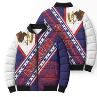 American Samoa Flag Day Bomber Puffer Jacket Polynesian Tribal Tattoo Eagle Art