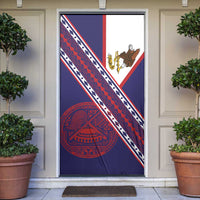 American Samoa Flag Day Door Cover Polynesian Tribal Tattoo Eagle Art LT19 Navy - Polynesian Pride