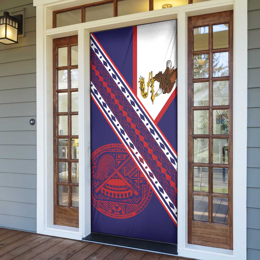 American Samoa Flag Day Door Cover Polynesian Tribal Tattoo Eagle Art LT19 - Polynesian Pride