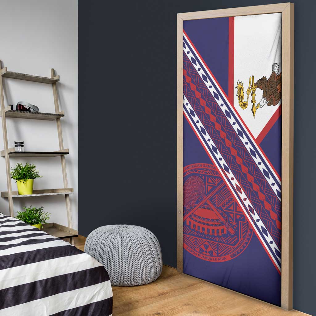 American Samoa Flag Day Door Cover Polynesian Tribal Tattoo Eagle Art LT19 - Polynesian Pride