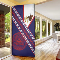 American Samoa Flag Day Door Cover Polynesian Tribal Tattoo Eagle Art LT19 - Polynesian Pride