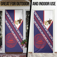 American Samoa Flag Day Door Cover Polynesian Tribal Tattoo Eagle Art LT19 - Polynesian Pride