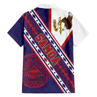 American Samoa Flag Day Family Matching Off The Shoulder Long Sleeve Dress and Hawaiian Shirt Polynesian Tribal Tattoo Eagle Art LT19 - Polynesian Pride