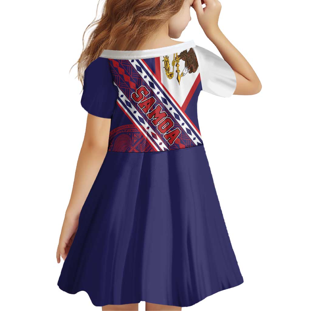 American Samoa Flag Day Family Matching Off Shoulder Short Dress and Hawaiian Shirt Polynesian Tribal Tattoo Eagle Art LT19 - Polynesian Pride