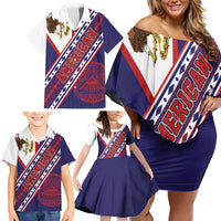 American Samoa Flag Day Family Matching Off Shoulder Short Dress and Hawaiian Shirt Polynesian Tribal Tattoo Eagle Art LT19 - Polynesian Pride