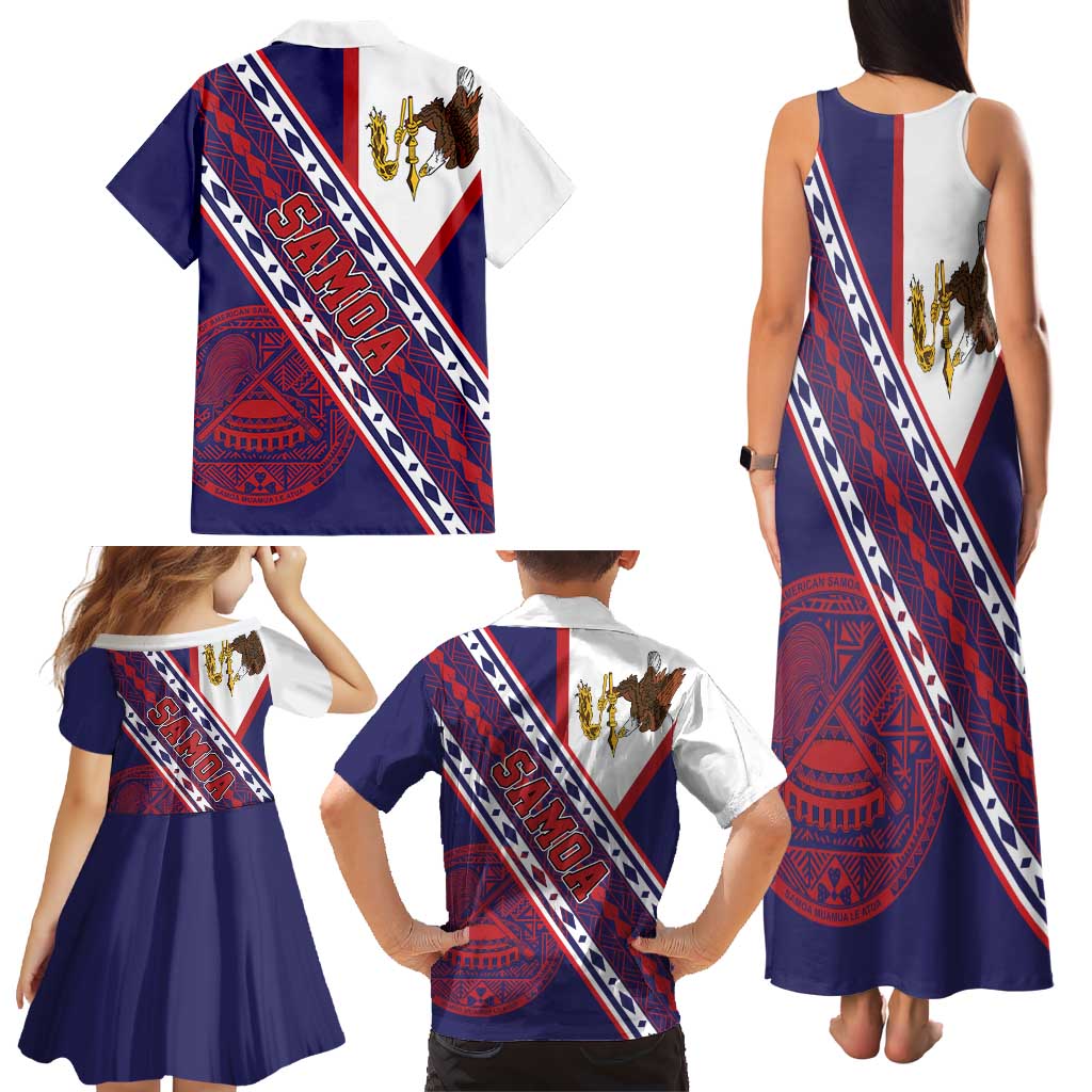 American Samoa Flag Day Family Matching Tank Maxi Dress and Hawaiian Shirt Polynesian Tribal Tattoo Eagle Art LT19 - Polynesian Pride