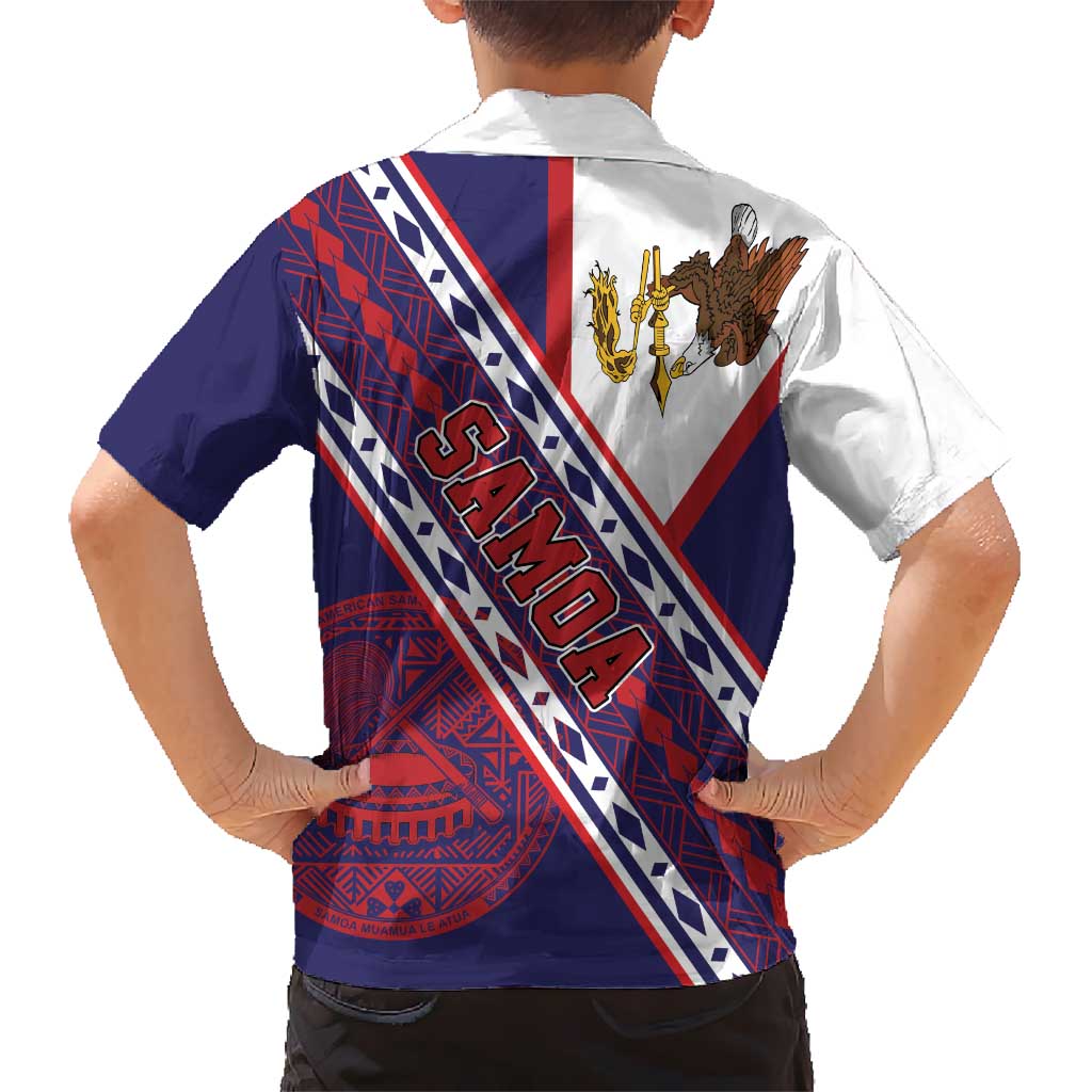 American Samoa Flag Day Kid Hawaiian Shirt Polynesian Tribal Tattoo Eagle Art LT19 - Polynesian Pride