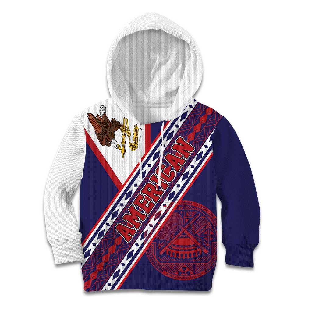 American Samoa Flag Day Kid Hoodie Polynesian Tribal Tattoo Eagle Art