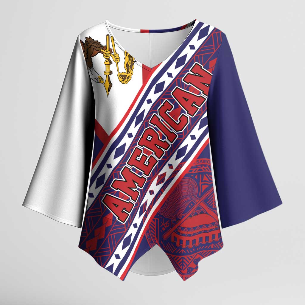 American Samoa Flag Day Kimono Sleeve Blouse Polynesian Tribal Tattoo Eagle Art