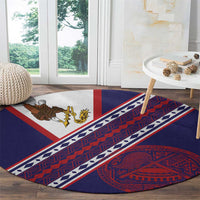 American Samoa Flag Day Round Carpet Polynesian Tribal Tattoo Eagle Art