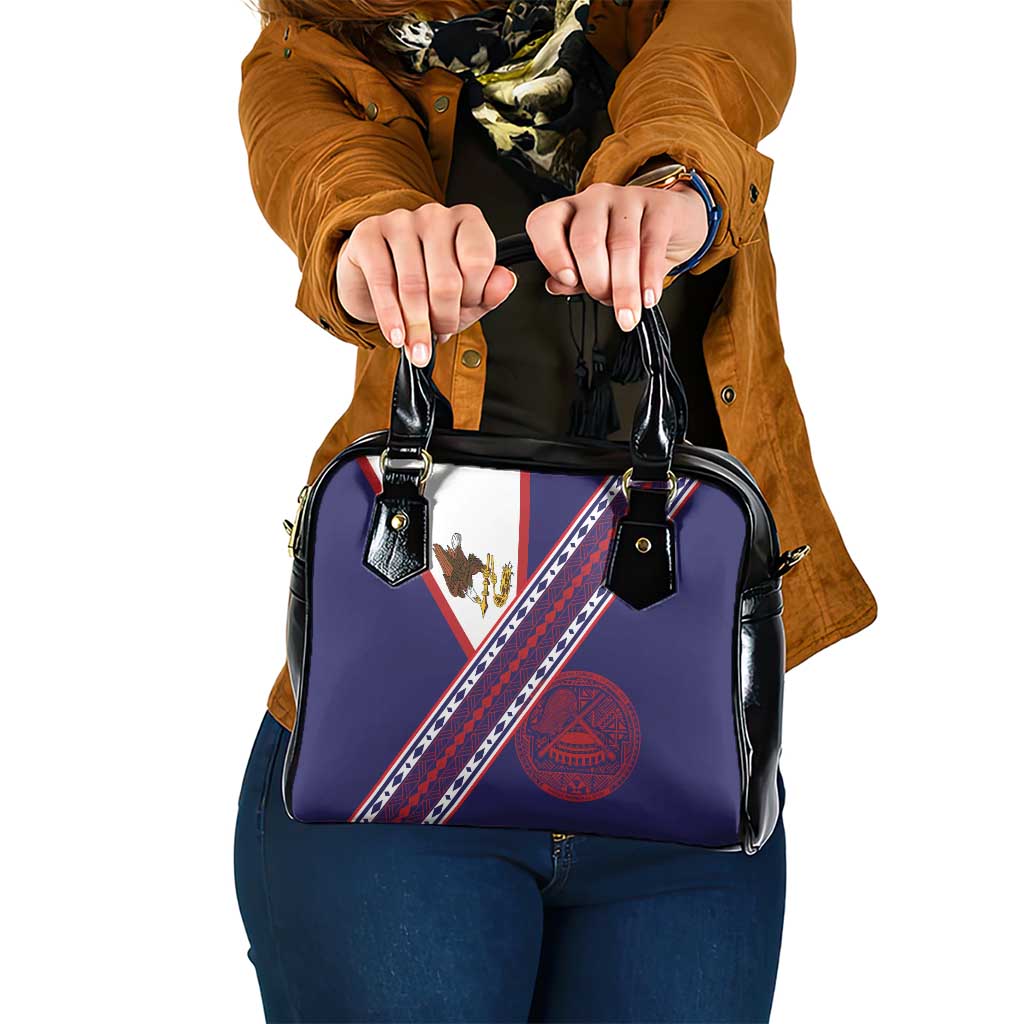American Samoa Flag Day Shoulder Handbag Polynesian Tribal Tattoo Eagle Art