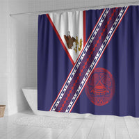 American Samoa Flag Day Shower Curtain Polynesian Tribal Tattoo Eagle Art