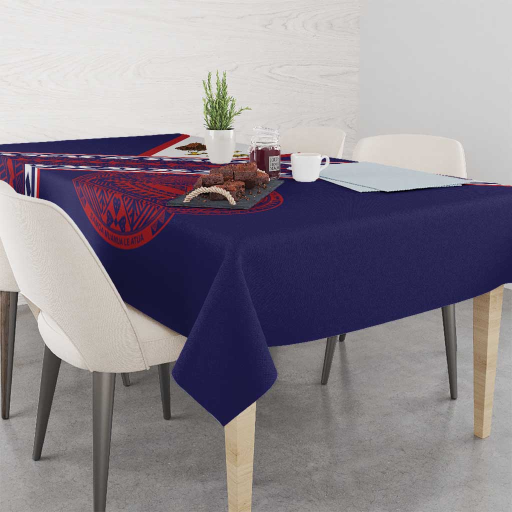 American Samoa Flag Day Tablecloth Polynesian Tribal Tattoo Eagle Art