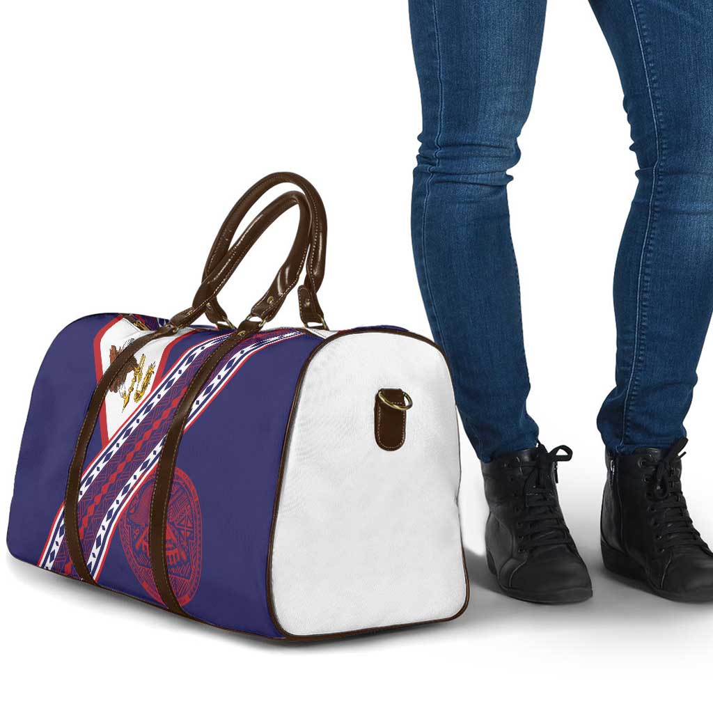 American Samoa Flag Day Travel Bag Polynesian Tribal Tattoo Eagle Art