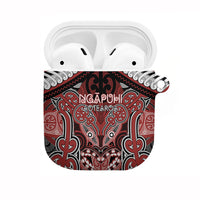 Aotearoa Iwi Ngapuhi AirPods Case Maori Kowhaiwhai Pattern LT19 Red - Polynesian Pride