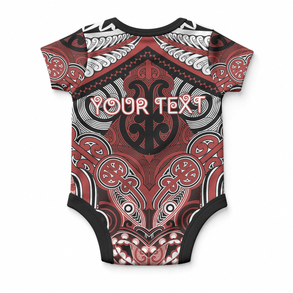 Aotearoa Iwi Ngapuhi Personalised Baby Onesie Maori Kowhaiwhai Pattern LT19 - Polynesian Pride