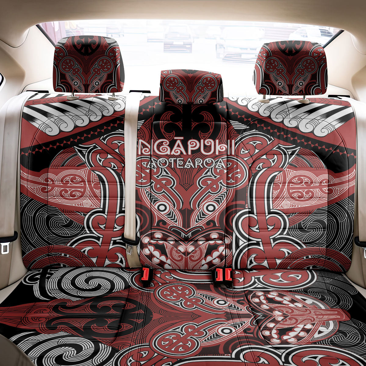 Aotearoa Iwi Ngapuhi Back Car Seat Cover Maori Kowhaiwhai Pattern LT19 - Polynesian Pride