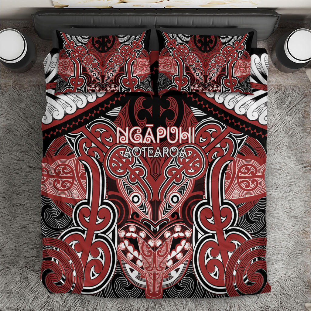 Aotearoa Iwi Ngapuhi Bedding Set Maori Kowhaiwhai Pattern LT19 Red - Polynesian Pride