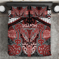 Aotearoa Iwi Ngapuhi Bedding Set Maori Kowhaiwhai Pattern LT19 Red - Polynesian Pride