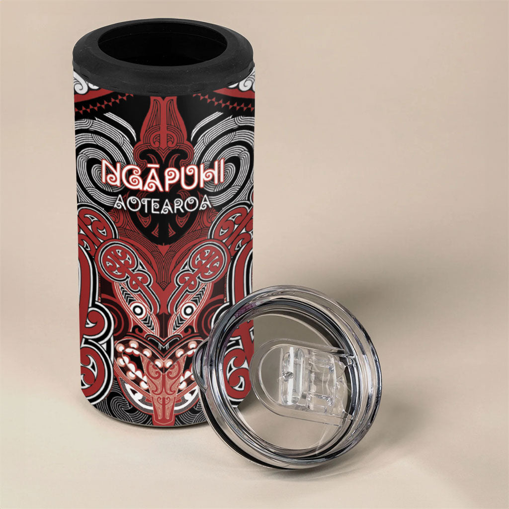 Aotearoa Iwi Ngapuhi Personalised 4 in 1 Can Cooler Tumbler Maori Kowhaiwhai Pattern LT19 - Polynesian Pride