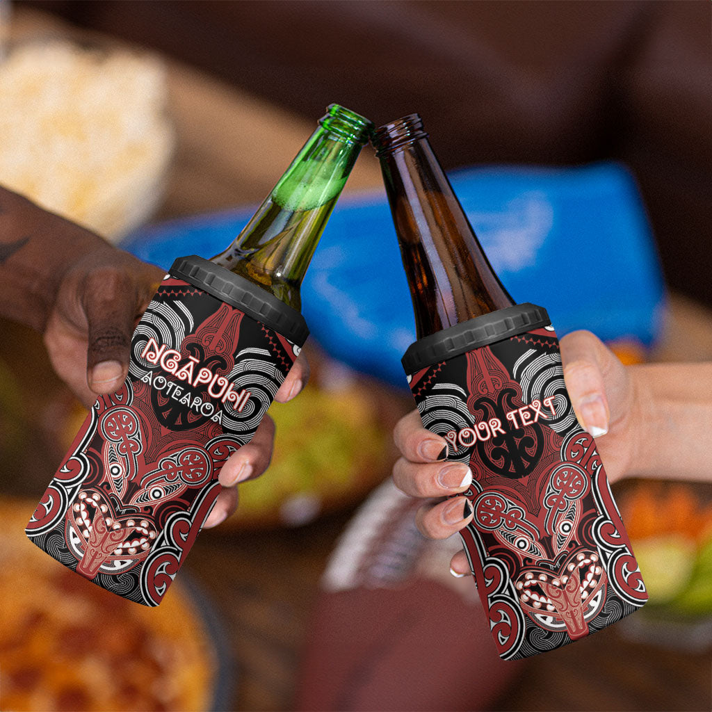 Aotearoa Iwi Ngapuhi Personalised 4 in 1 Can Cooler Tumbler Maori Kowhaiwhai Pattern LT19 - Polynesian Pride