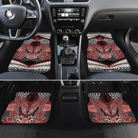 Aotearoa Iwi Ngapuhi Personalised Car Mats Maori Kowhaiwhai Pattern LT19 Set 4pcs Red - Polynesian Pride