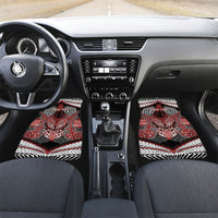 Aotearoa Iwi Ngapuhi Personalised Car Mats Maori Kowhaiwhai Pattern LT19 Set 2pcs - Front Red - Polynesian Pride