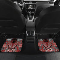 Aotearoa Iwi Ngapuhi Personalised Car Mats Maori Kowhaiwhai Pattern LT19 Set 2pcs - Back Red - Polynesian Pride