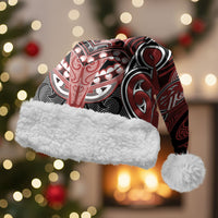 Aotearoa Iwi Ngapuhi Personalised Christmas Santa Hat Maori Kowhaiwhai Pattern LT19 With Fur Red - Polynesian Pride