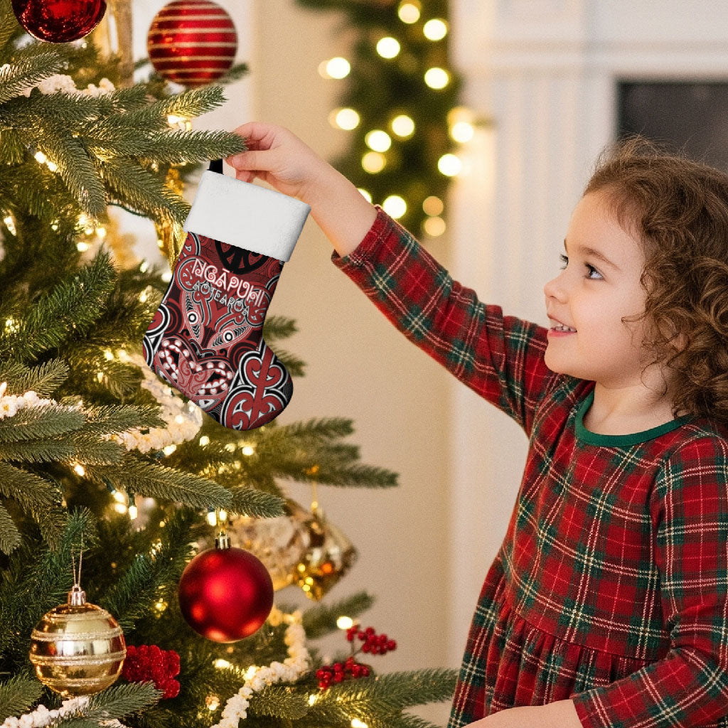 Aotearoa Iwi Ngapuhi Personalised Christmas Stocking Maori Kowhaiwhai Pattern LT19 - Polynesian Pride