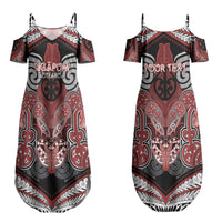 Aotearoa Iwi Ngapuhi Personalised Couples Matching Summer Maxi Dress and Hawaiian Shirt Maori Kowhaiwhai Pattern LT19 - Polynesian Pride