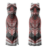 Aotearoa Iwi Ngapuhi Personalised Couples Matching Tank Maxi Dress and Hawaiian Shirt Maori Kowhaiwhai Pattern LT19 - Polynesian Pride