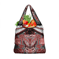 Aotearoa Iwi Ngapuhi Grocery Bag Maori Kowhaiwhai Pattern LT19 1-pack One Size Red - Polynesian Pride