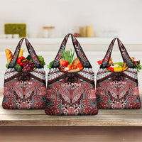 Aotearoa Iwi Ngapuhi Grocery Bag Maori Kowhaiwhai Pattern LT19 3-pack One Size Red - Polynesian Pride