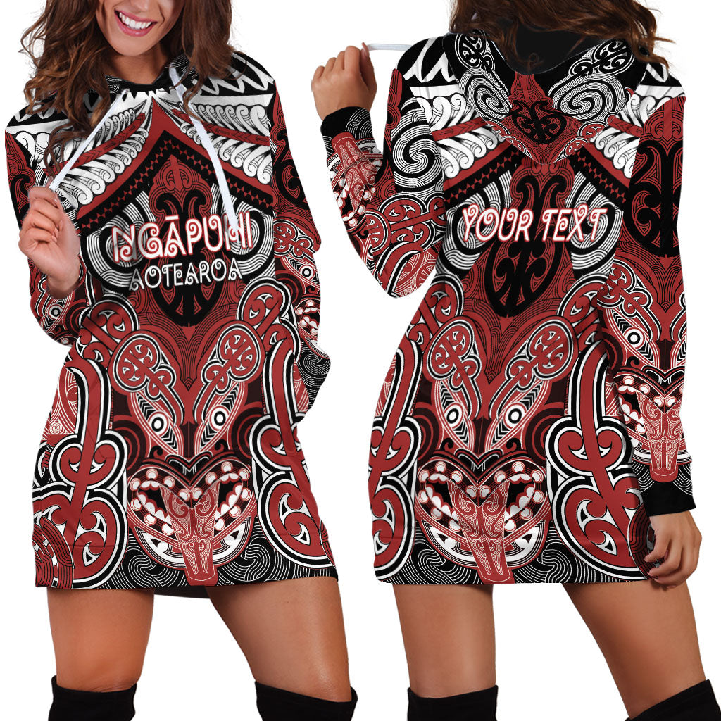 Aotearoa Iwi Ngapuhi Personalised Hoodie Dress Maori Kowhaiwhai Pattern LT19 - Polynesian Pride