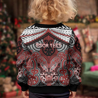 Aotearoa Iwi Ngapuhi Personalised Kid Ugly Christmas Sweater Maori Kowhaiwhai Pattern LT19 - Polynesian Pride