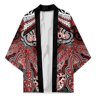 Aotearoa Iwi Ngapuhi Personalised Kimono Maori Kowhaiwhai Pattern LT19 Unisex Red - Polynesian Pride