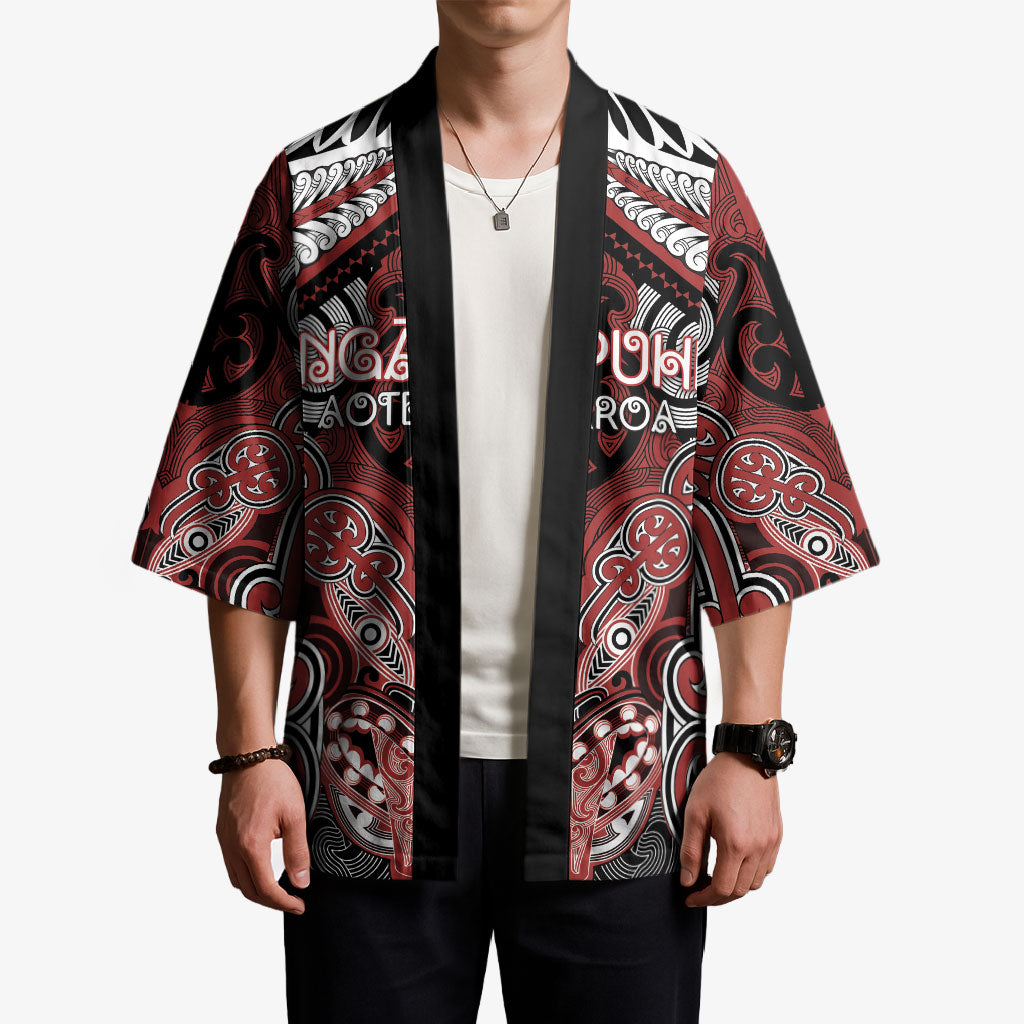 Aotearoa Iwi Ngapuhi Personalised Kimono Maori Kowhaiwhai Pattern LT19 - Polynesian Pride
