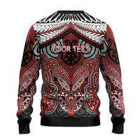 Aotearoa Iwi Ngapuhi Personalised Ugly Christmas Sweater Maori Kowhaiwhai Pattern LT19 - Polynesian Pride
